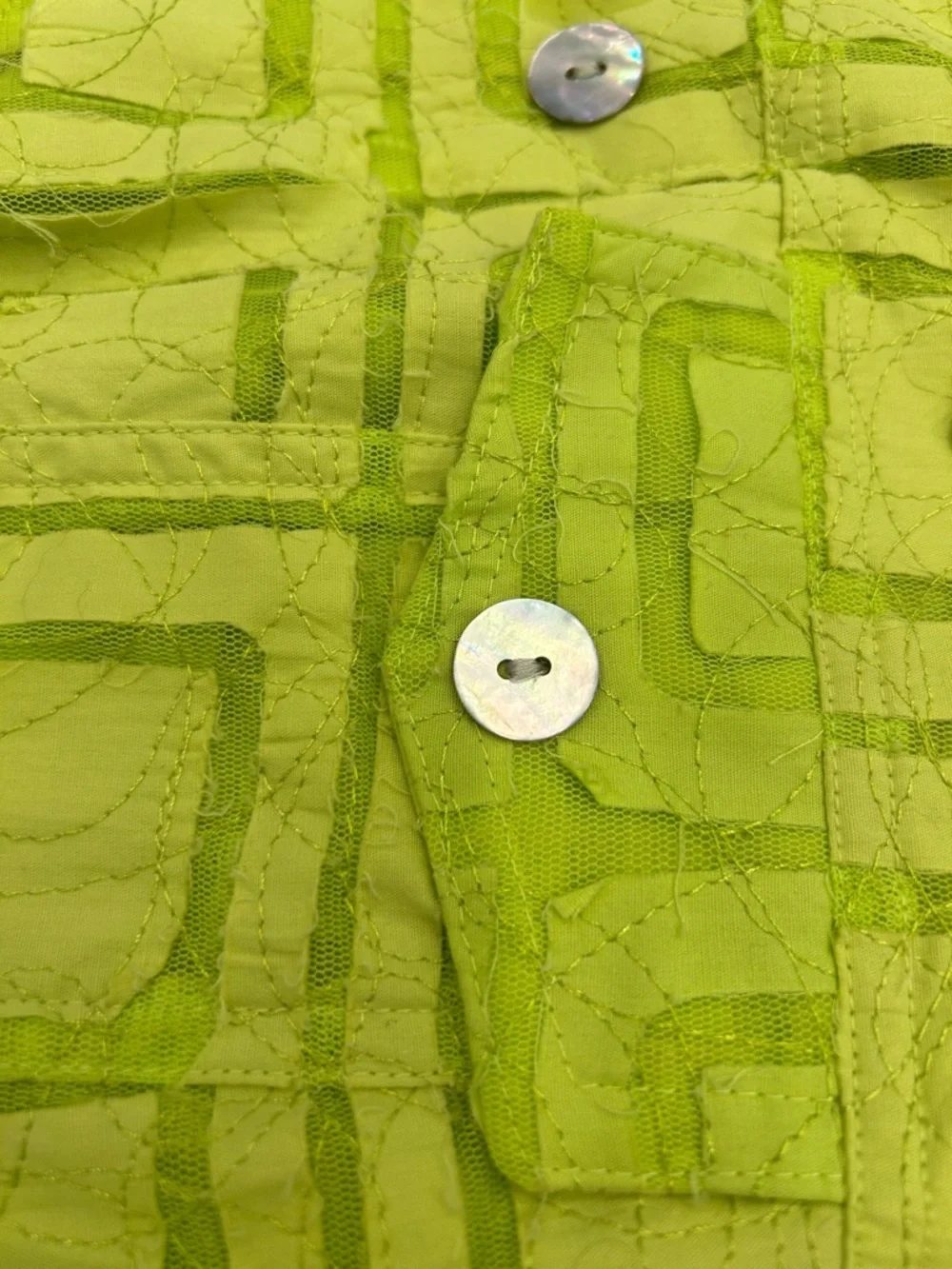 Ruby Rd. Lime Green Geometric Button-Front Jacket - Picture 6 of 7